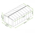 Rycina z wymiarami metalowego garażu Kingston 380x480 Cold Grey