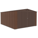 Zdjęcie lewego boku metalowego garażu Kingston 380x480cm Walnut