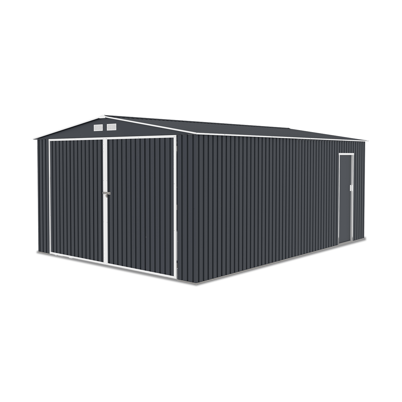 Zdjęcie prawej strony garażu Kingston 380x540 Cold Grey ukazujące drugie drzwi