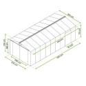Rycina z wymiarami metalowego garażu Kingston 380x540 Cold Grey