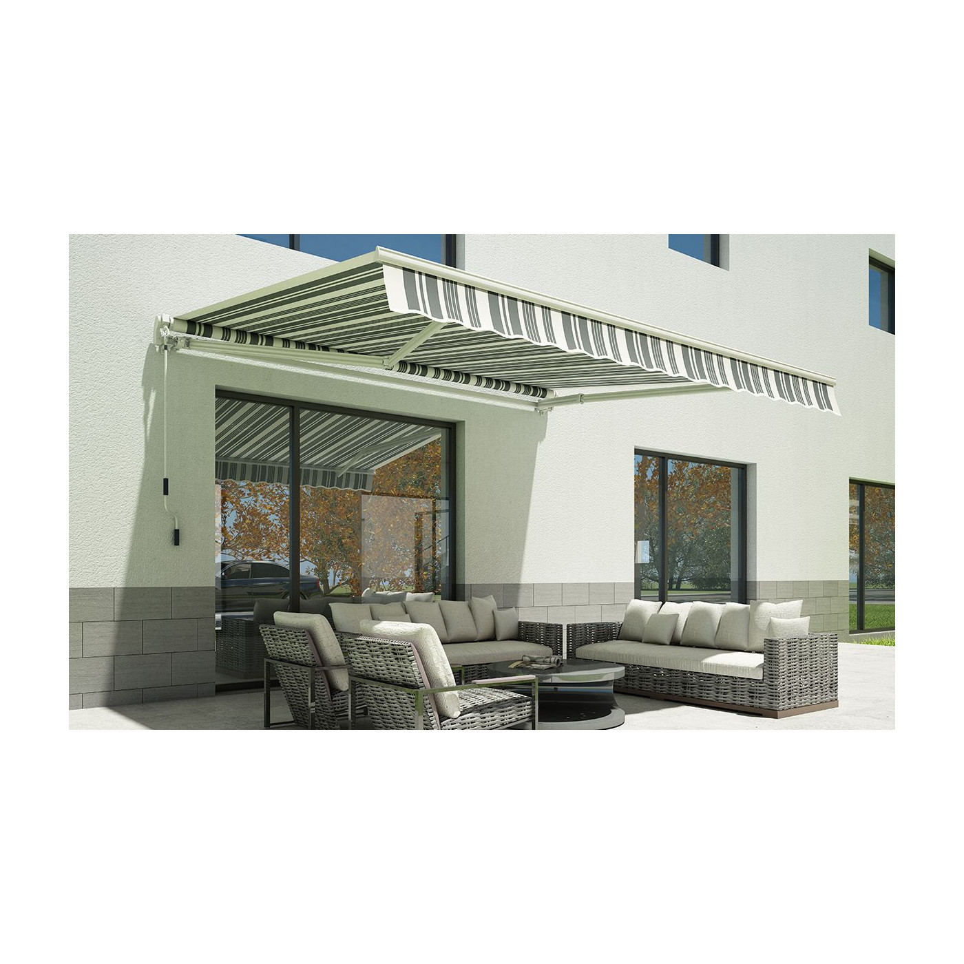 Markiza na balkon 300x250cm Gutroof, biało-szara