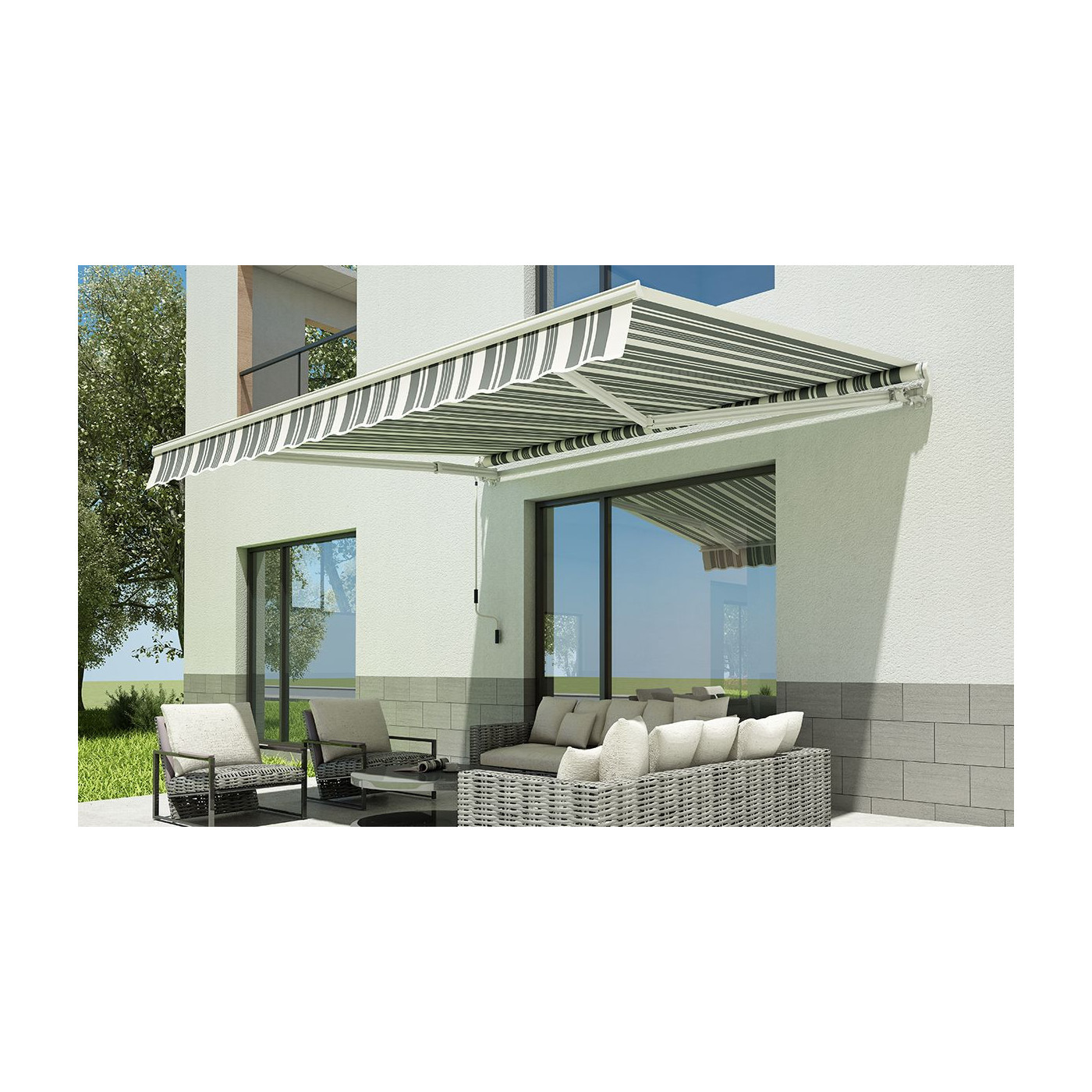 Markiza na balkon 300x250cm Gutroof, biało-szara