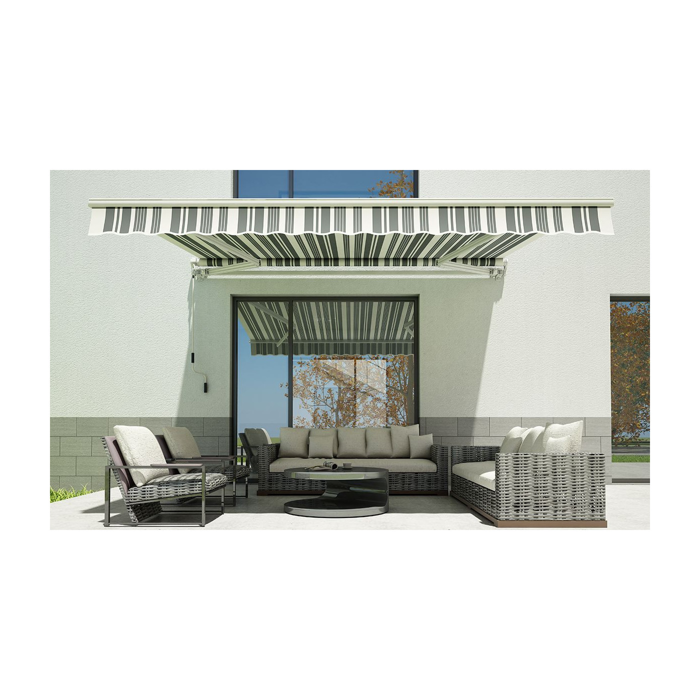 Markiza na balkon 300x250cm Gutroof, biało-szara