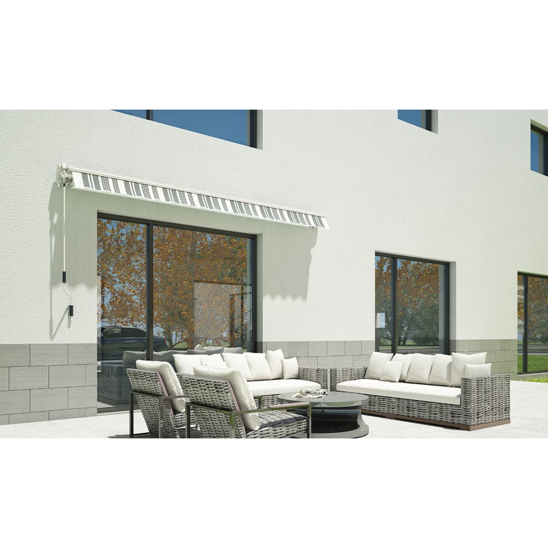 Markiza na balkon 300x250cm Gutroof, biało-szara