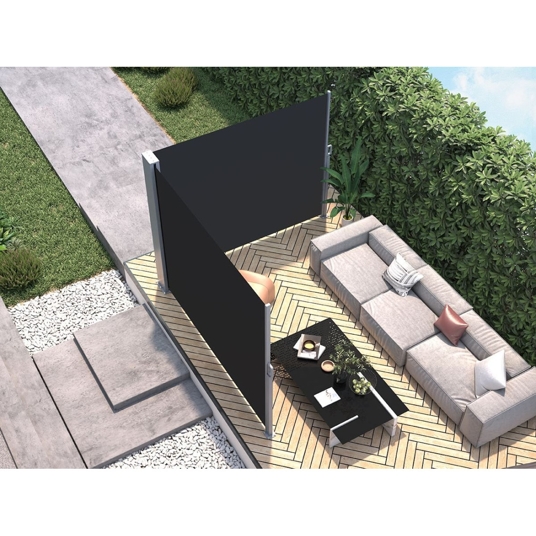 Roleta boczna tarasowa Focus Garden 200x600 Dark grey