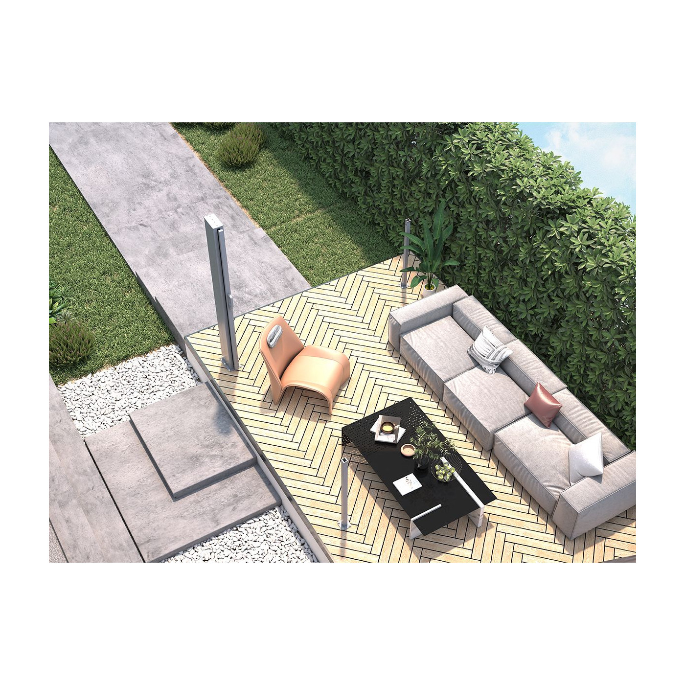 Roleta boczna tarasowa Focus Garden 200x600 Dark grey
