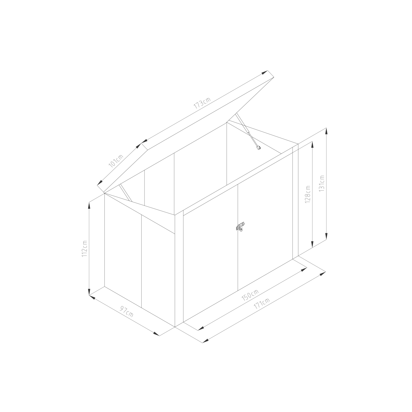 Osłona na kosze na śmieci Hardmaister DAVIS 6x3 Cold Grey