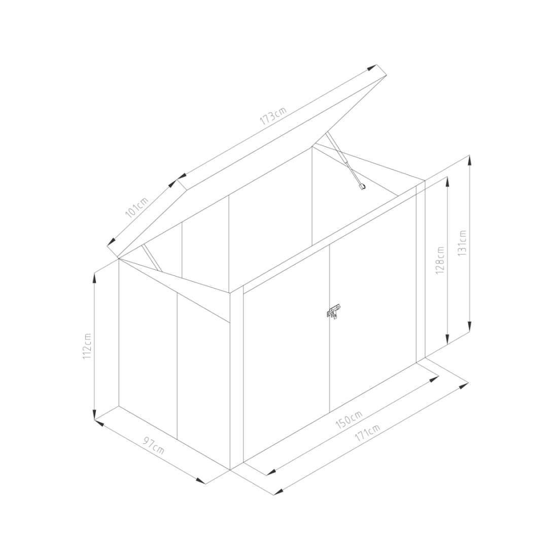 Osłona na kosze na śmieci Hardmaister DAVIS 6x3 Cold Grey