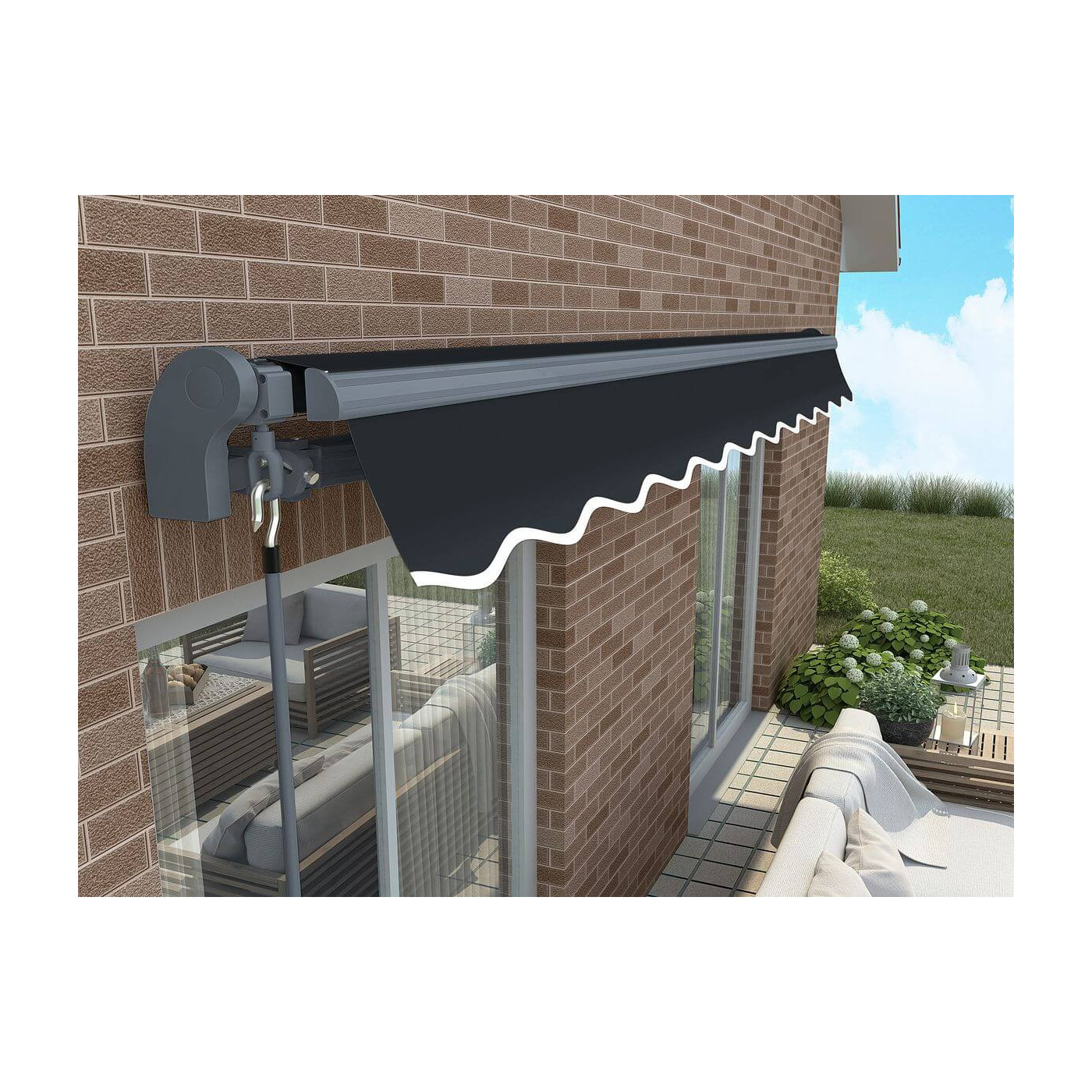 Zadaszenie tarasu markiza Gutroof Classic 450x300 Grey