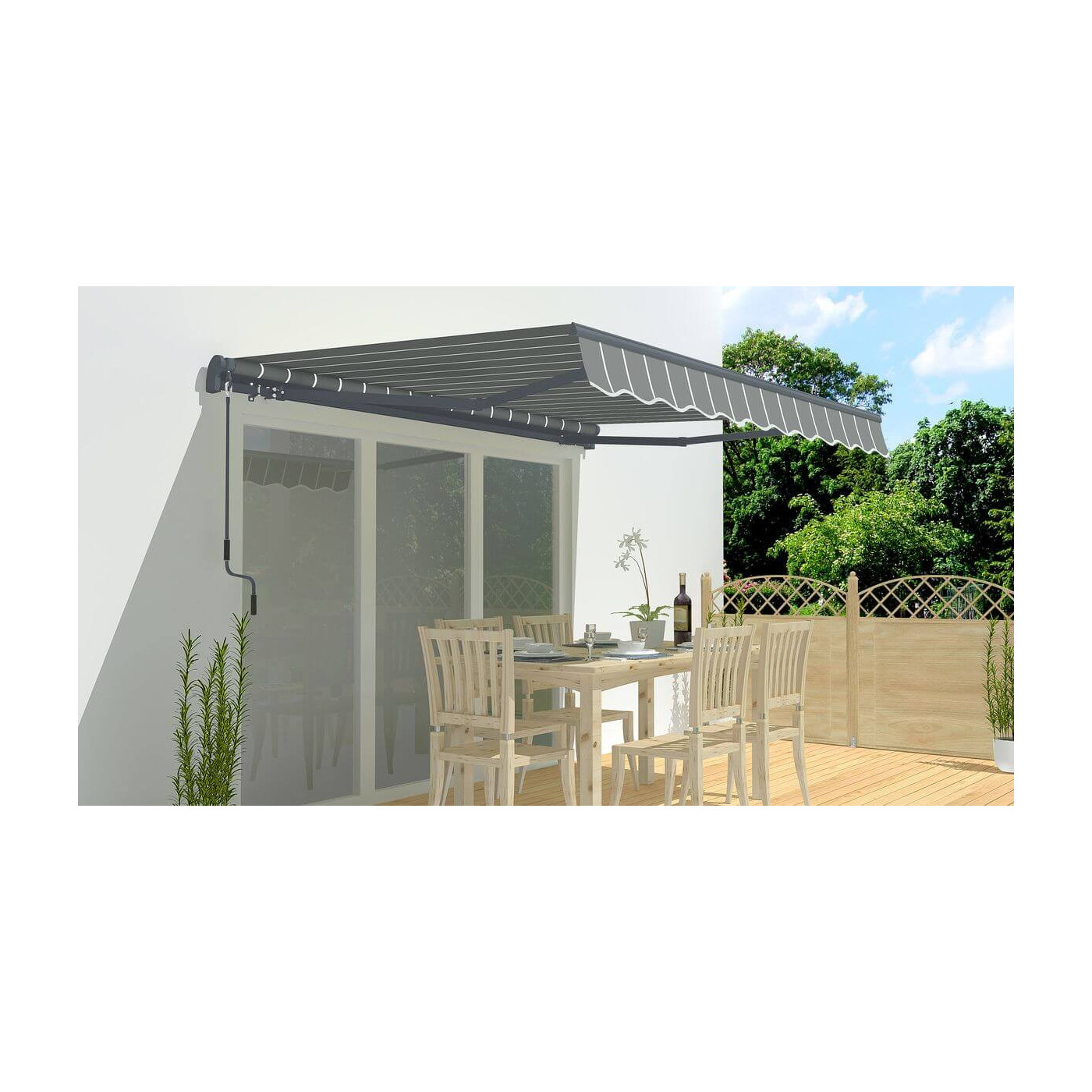 Markiza przecideszczowa na taras Gutroof CLASSIC 500x300, Grey/White