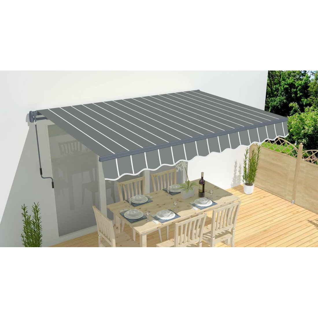 Markiza przecideszczowa na taras Gutroof CLASSIC 500x300, Grey/White