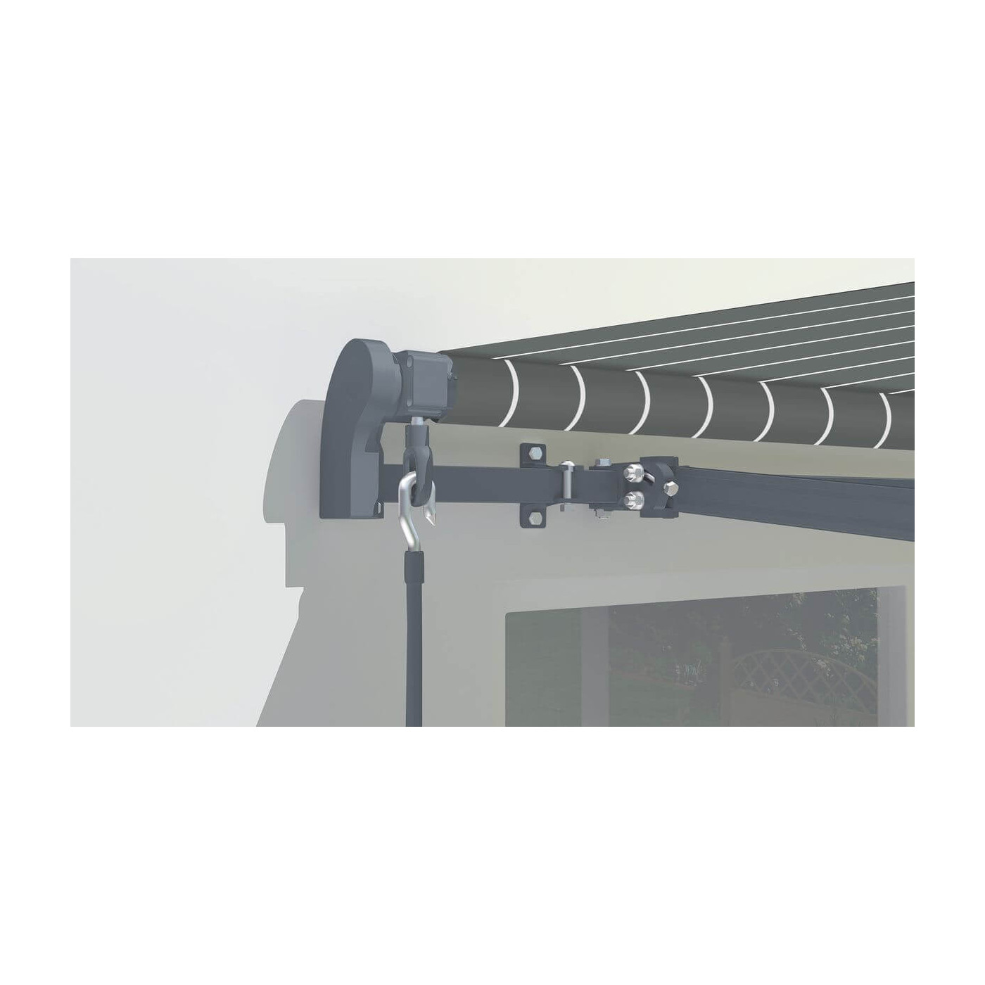 Markiza przecideszczowa na taras Gutroof CLASSIC 500x300, Grey/White