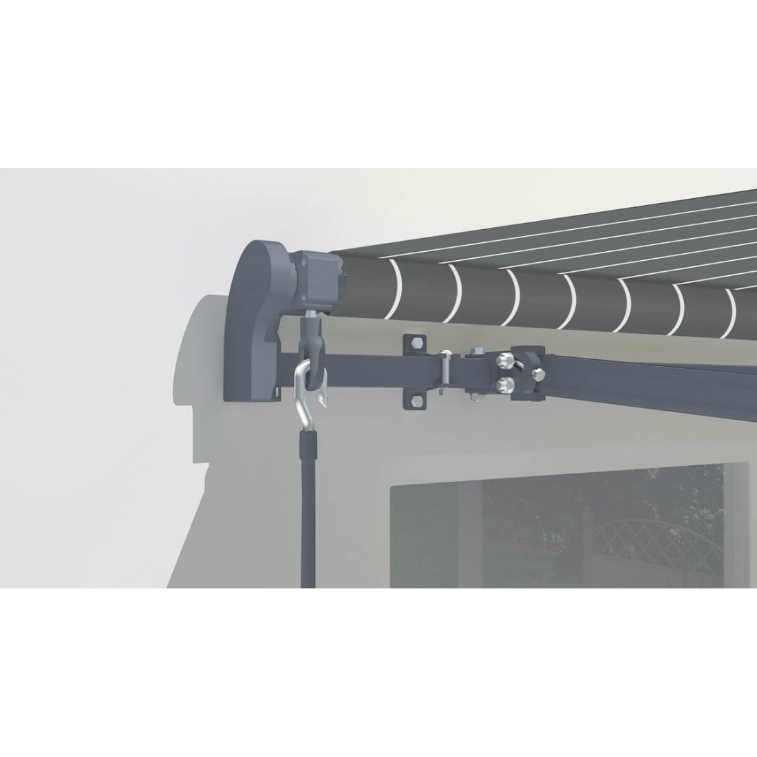 Markiza przecideszczowa na taras Gutroof CLASSIC 500x300, Grey/White