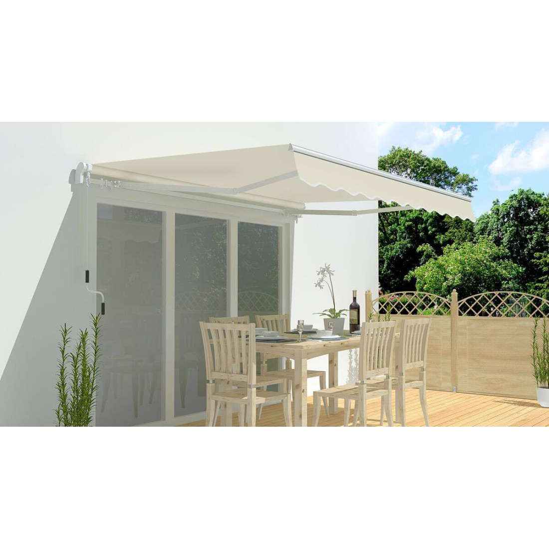 Markiza tarasowa Gutroof CLASSIC Beige, 500x300