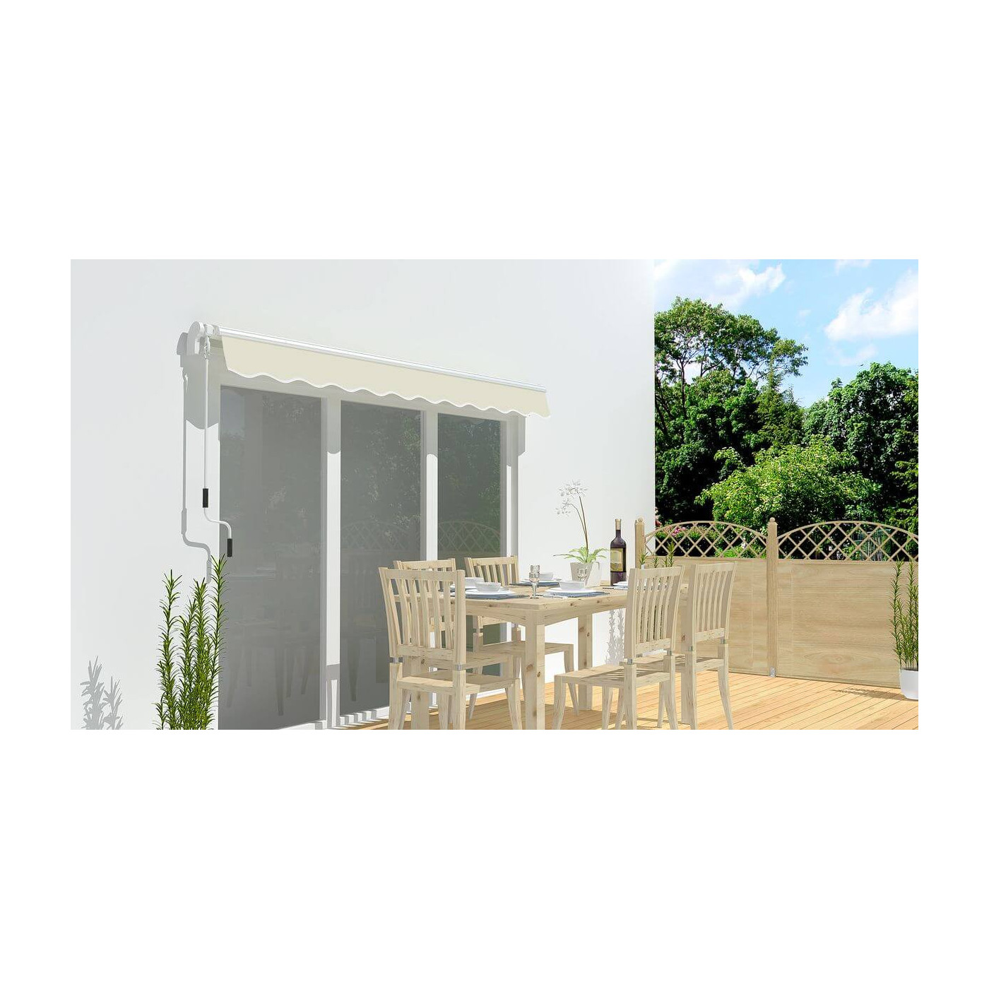 Markiza tarasowa Gutroof CLASSIC Beige, 500x300