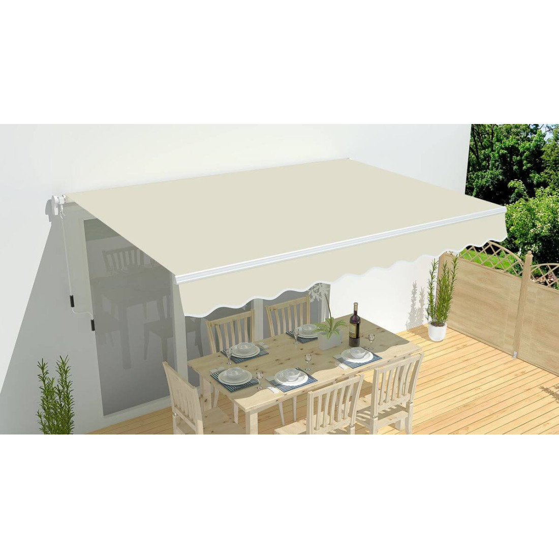 Markiza tarasowa Gutroof CLASSIC Beige, 500x300
