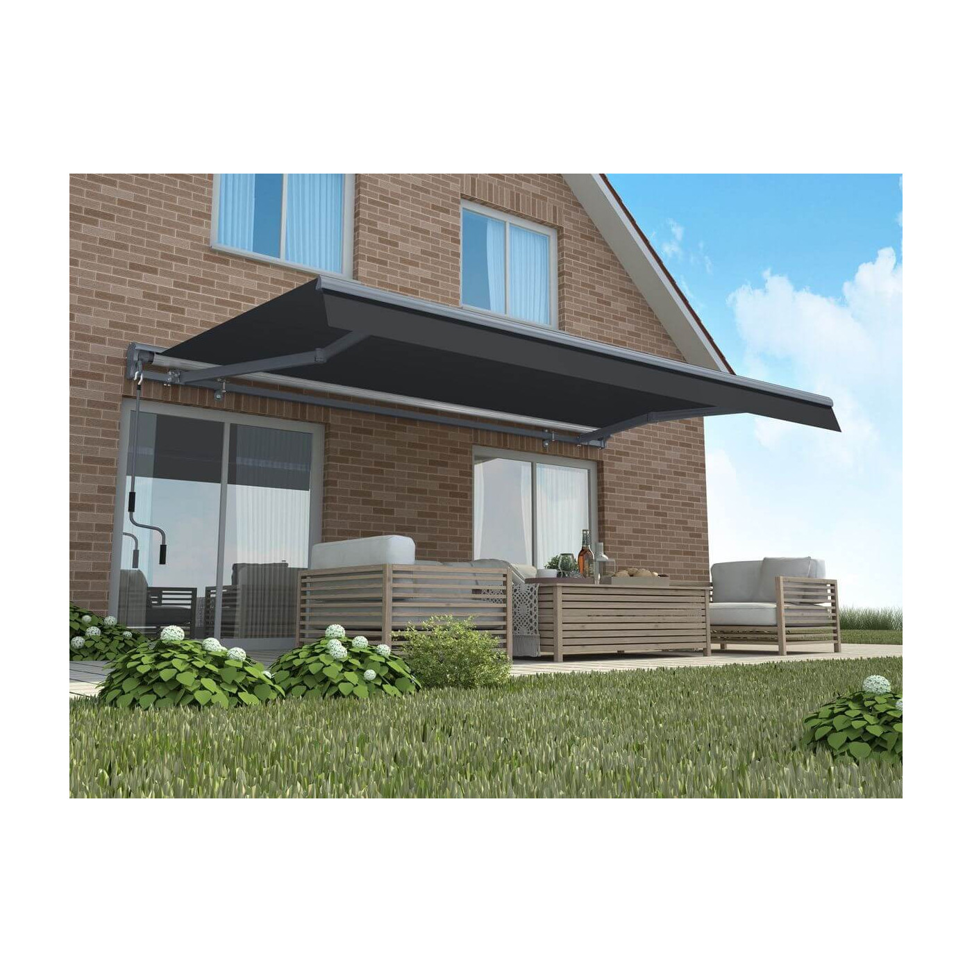 Markiza tarasowa ręczna Gutroof PREMIUM Grey, 400x300
