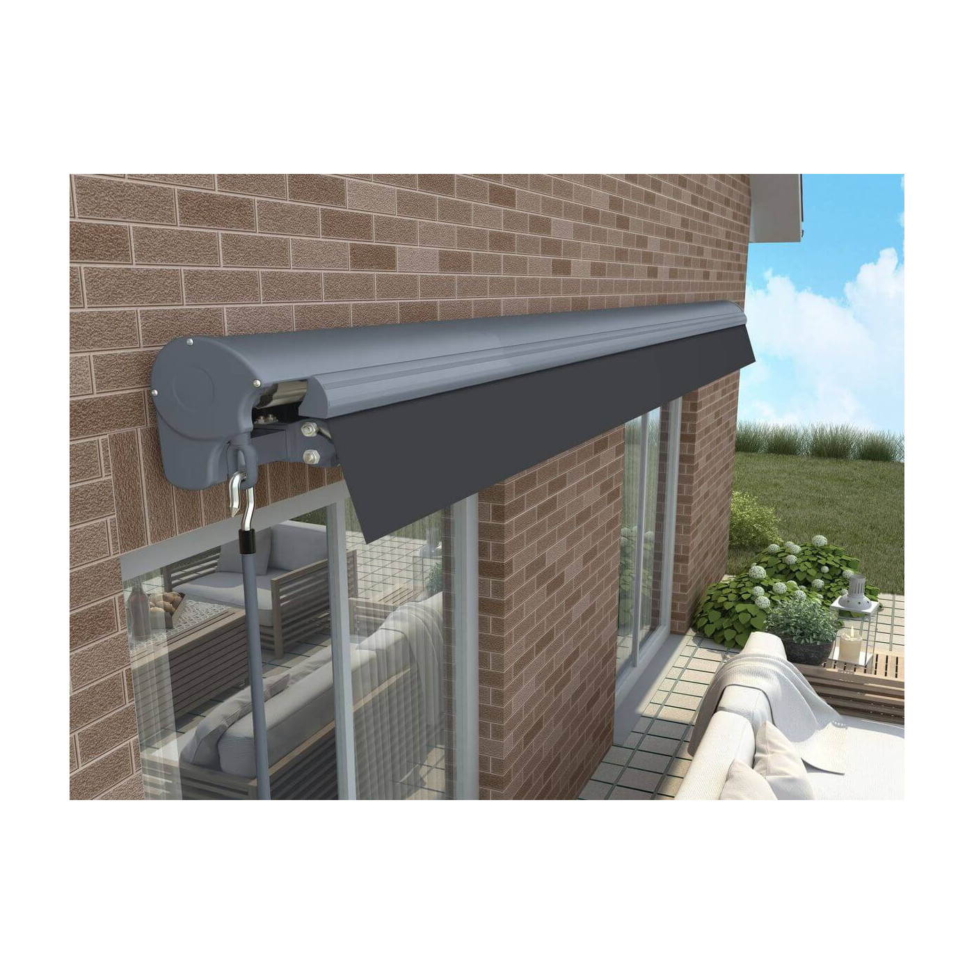 Markiza tarasowa ręczna Gutroof PREMIUM Grey, 400x300