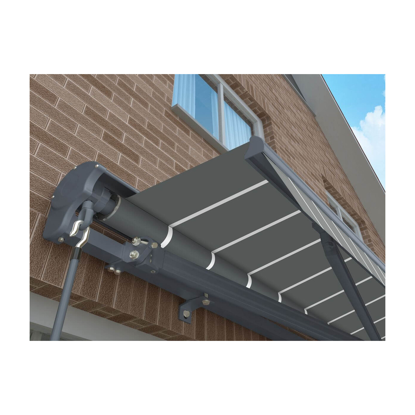 Markiza na taras Gutroof PREMIUM 450x300 Grey/White