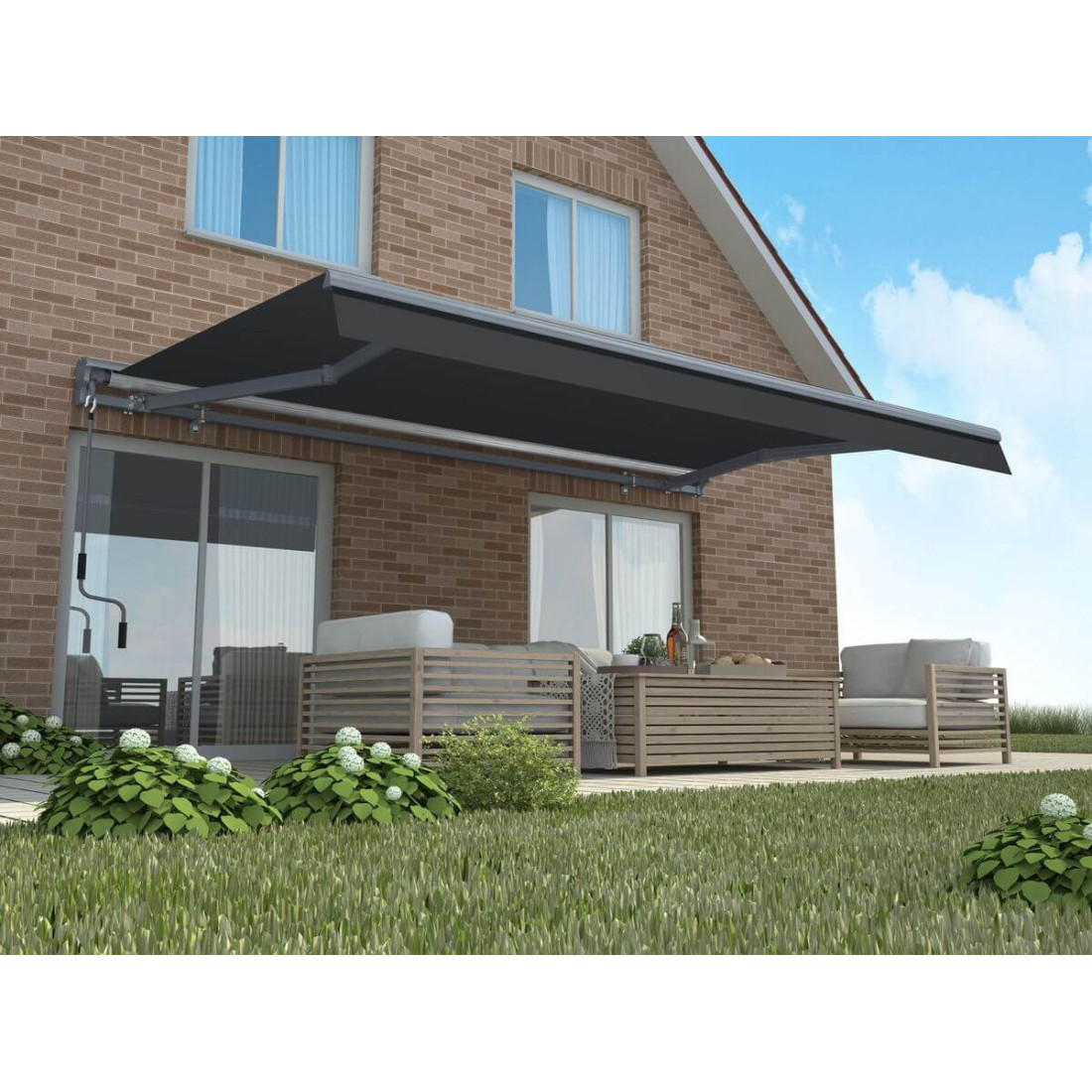 Markiza ręczna na taras Gutroof PREMIUM 450x300, Grey