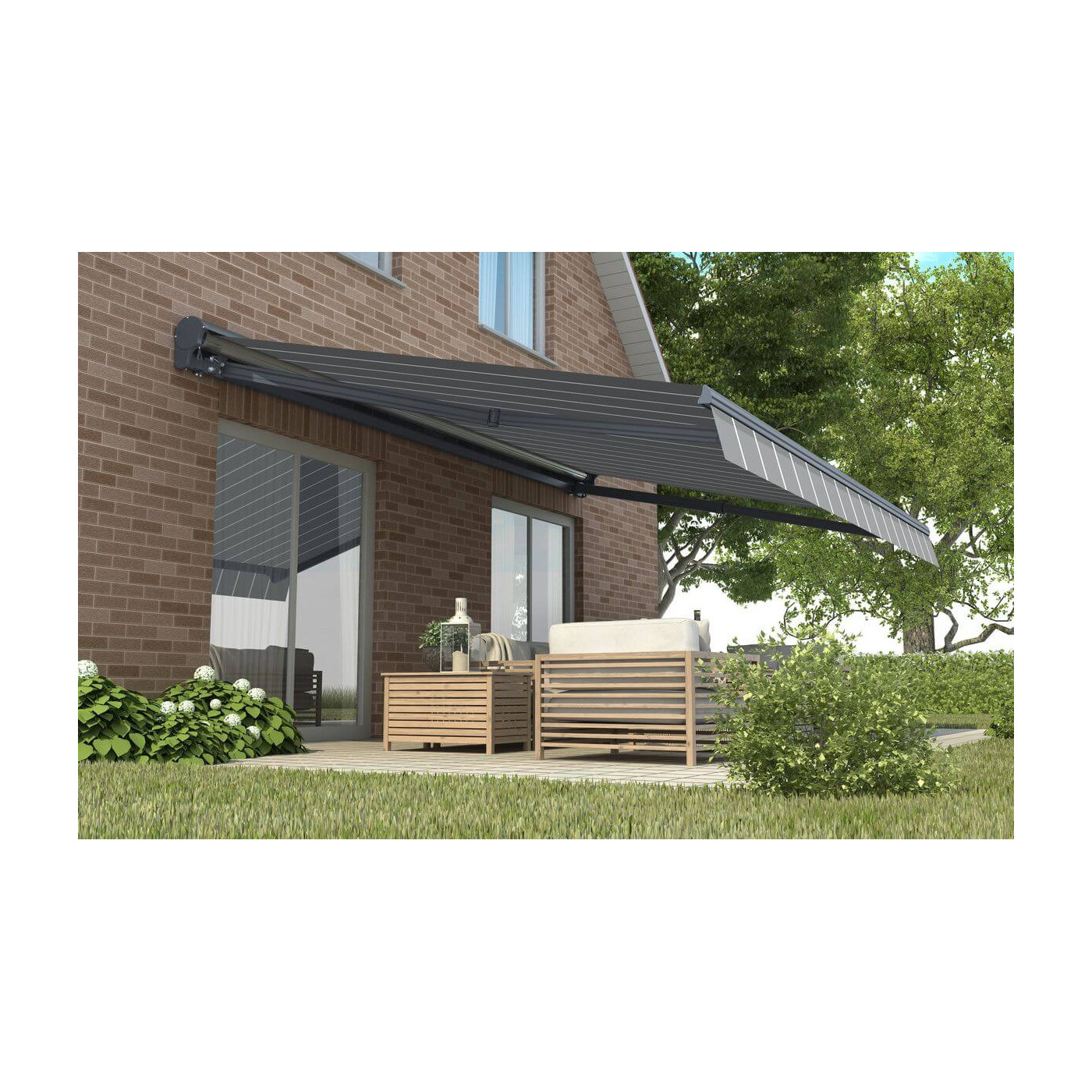 Automatyczna markiza Gutroof PREMIUM 450x300 Grey/White