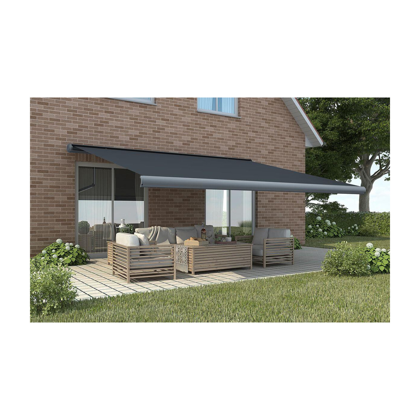 Markiza tarasowa Gutroof DELUXE z oświetleniem 4m, Grey