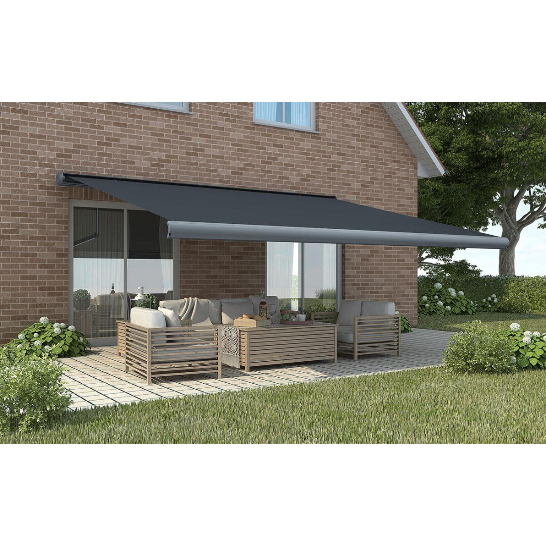 Markiza tarasowa Gutroof DELUXE z oświetleniem 4m, Grey