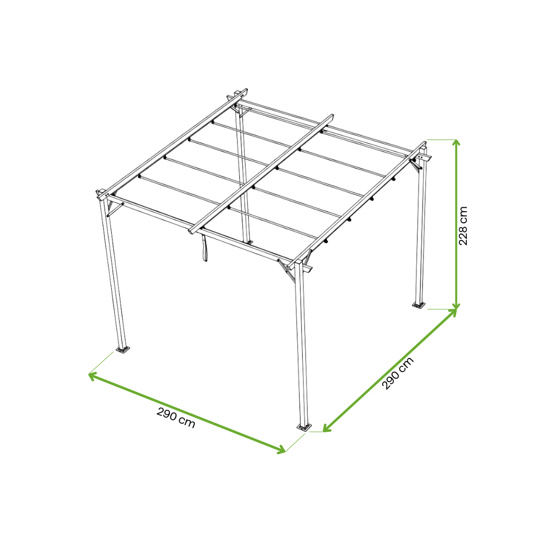 Wymiary pergoli 3x3m