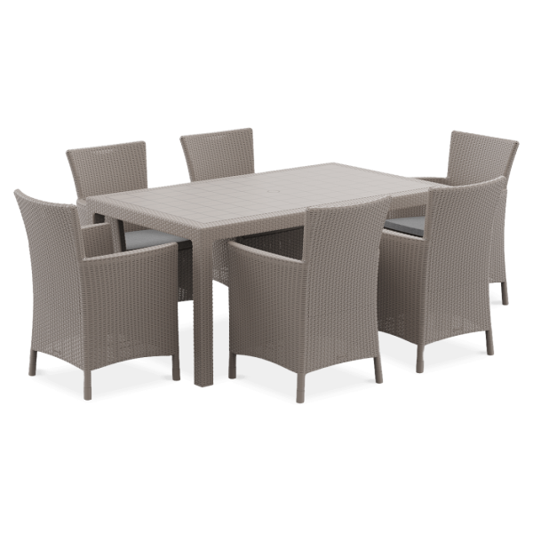 Zestaw jadalniany IOWA/MELODY 6+1 Cappuccino – KETER
