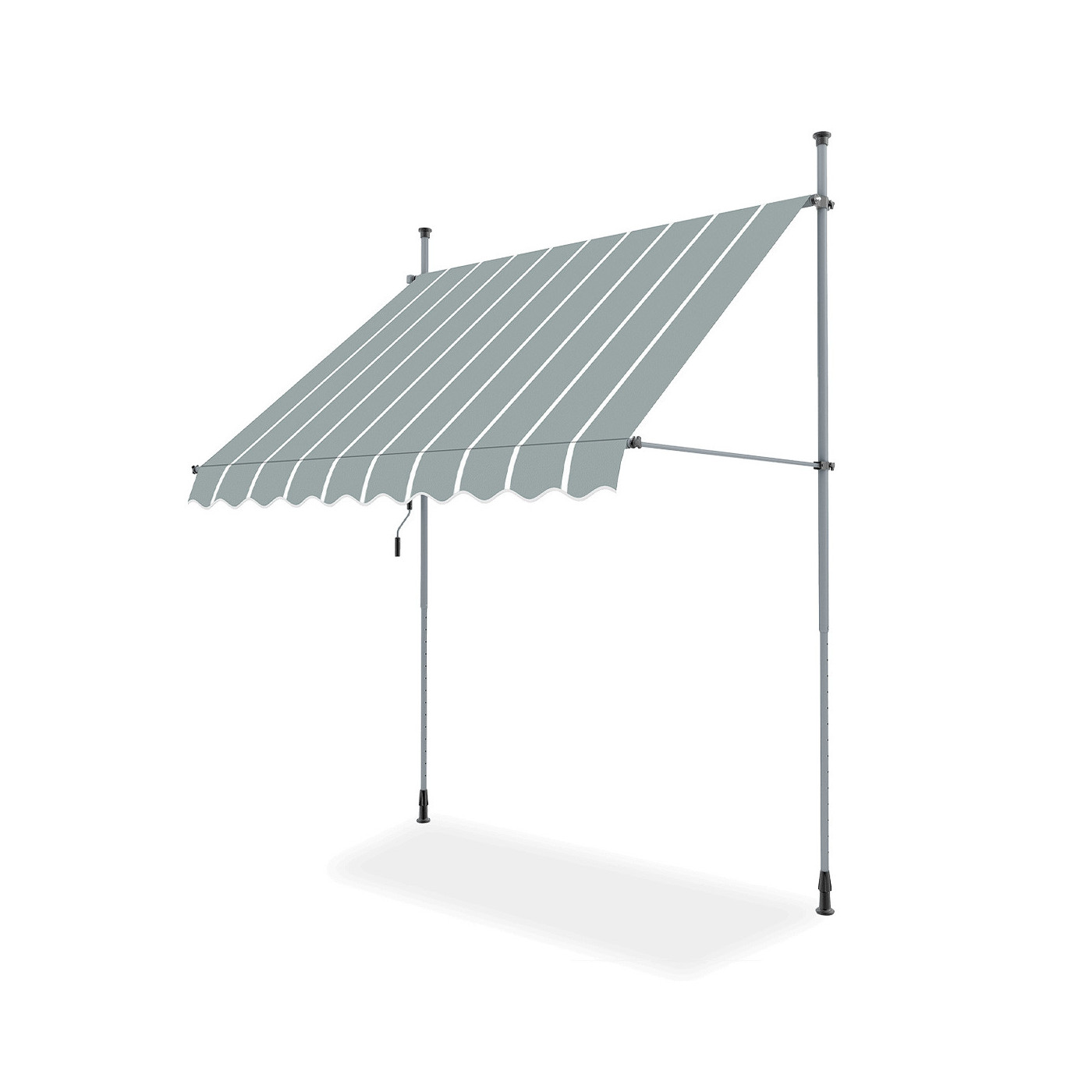 Markiza na balkon easy w kolorze szarym w białe paski w rozmiarze 300x130cm