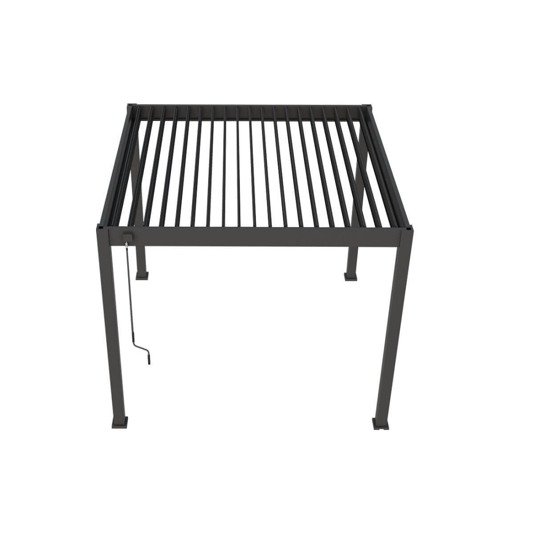 Widok frontalny pergoli tarasowej ELEGANCE 3x3 Anthracite