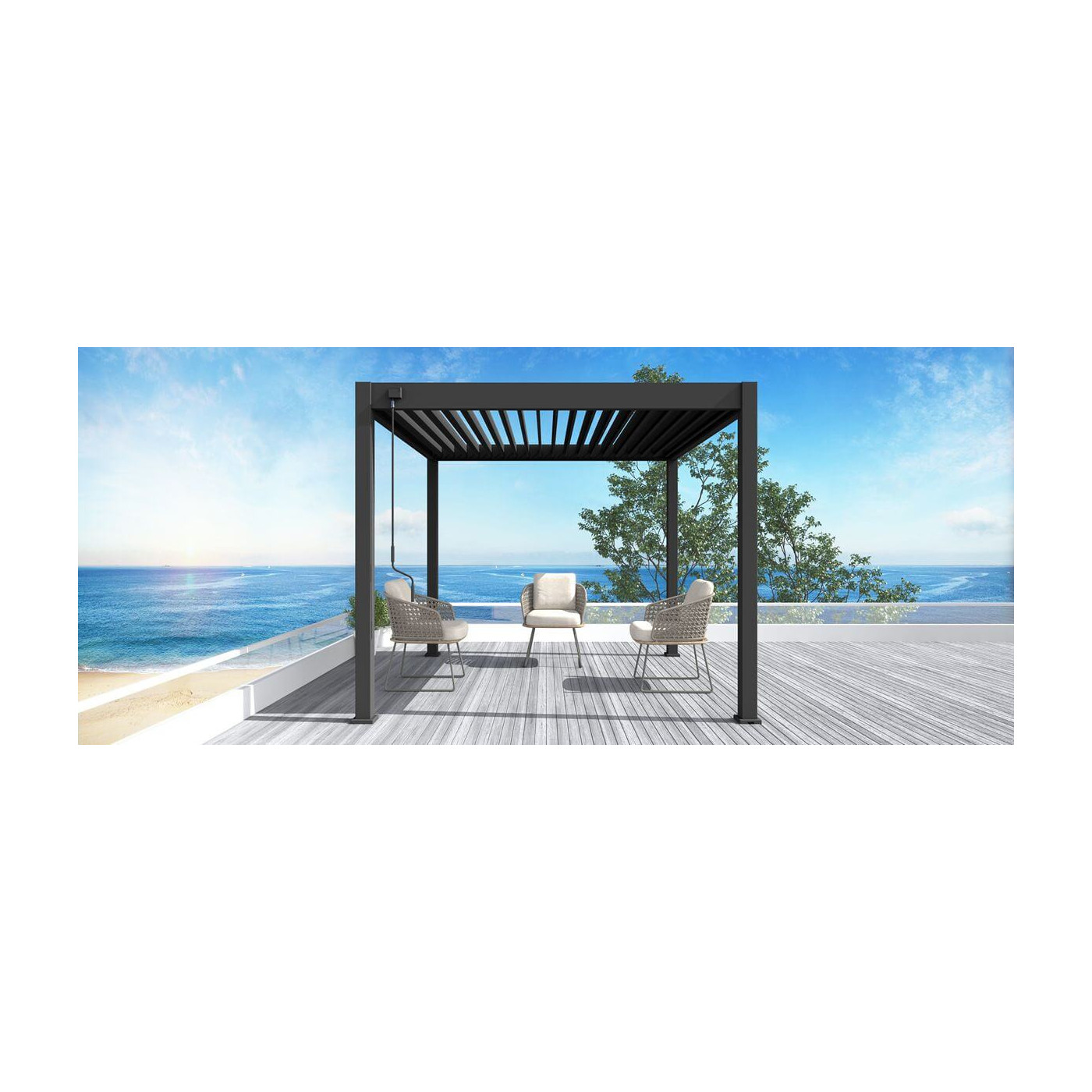 Pergola tarasowa ELEGANCE 3x3 Anthracite - Gutroof