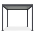 Pergola tarasowa ELEGANCE 3x3 w kolorze Antracytowym z lamelami w kolorze jasno szarym