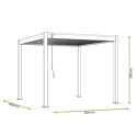Rzut z wymiarami pergoli tarasowej ELEGANCE 3x3 Anthracite/Light Grey od Gutroof