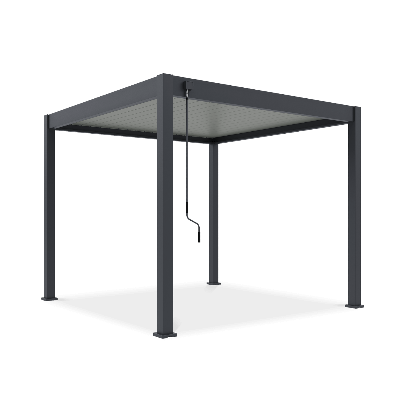 Przód pergoli na taras ELEGANCE 3x3 Antharcite/Light grey