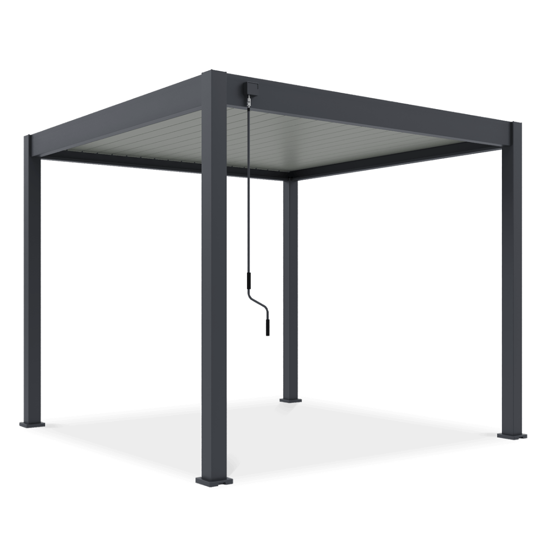Przód pergoli na taras ELEGANCE 3x3 Antharcite/Light grey