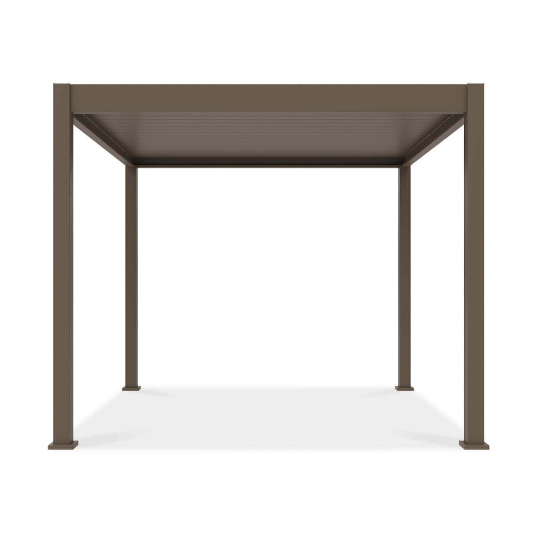 Przód- pergola tarasowa ELEGANCE 3x3 Taupe - Gutroof