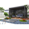 Przykładowa araranżacja na tarasie perogli ELEGANCE 3x4 Anthracite - gutroof