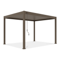 Widok z boku wodoodpornej pergoli tarasowej ELEGANCE 3x4 Taupe - Gutroof