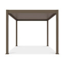 Przód pergoli tarasowej ELEGANCE w rozmiarze 3x4 i kolorze Taupe
