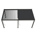 Widok z góry na zamykane lamele pergoli ogrodowej ELEGANCE 3x6 anthracite