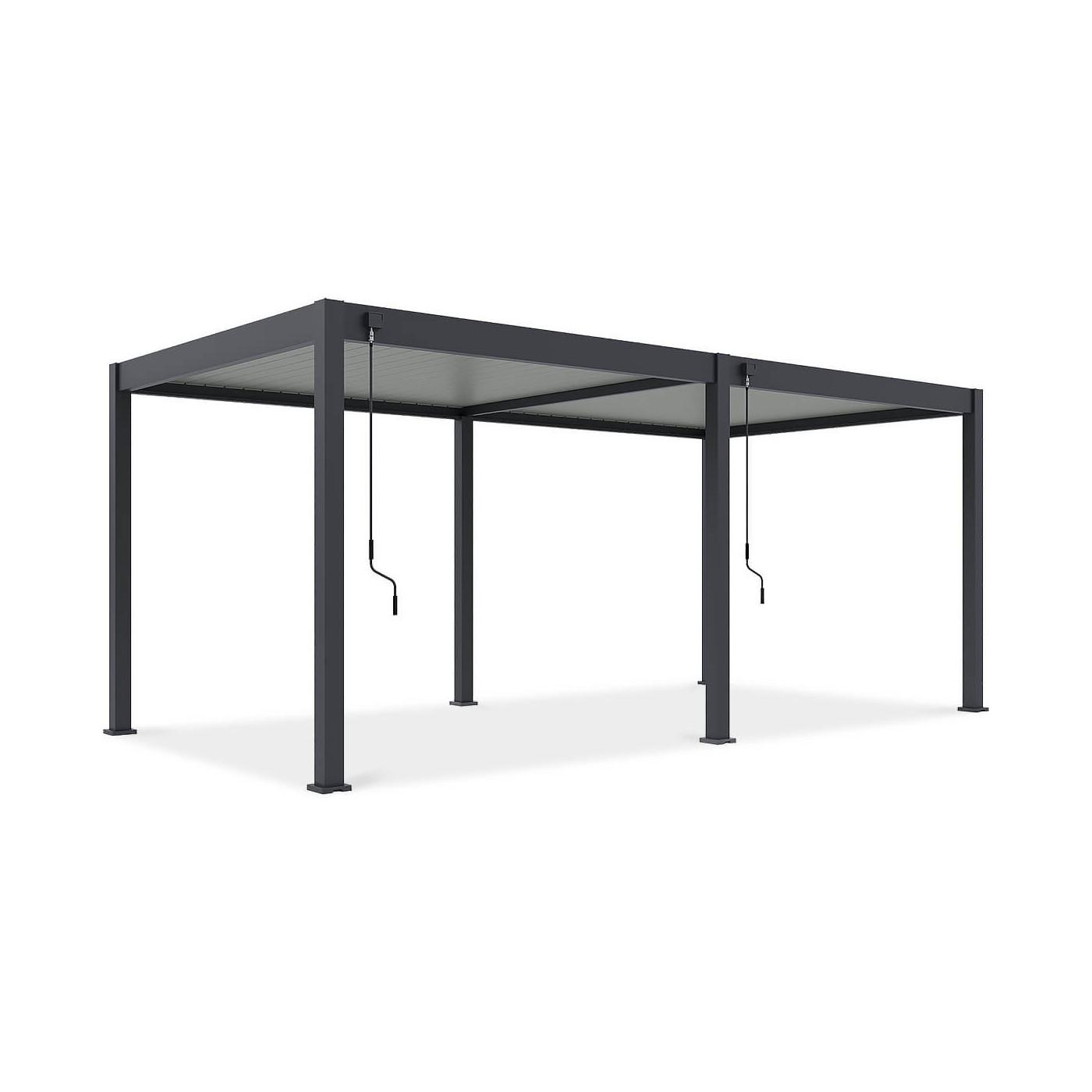 Pergola ogrodowa ELEGANCE 3x6 w kolorze Antracytowym z lamelami w kolorze jasno szarym - Gutroof