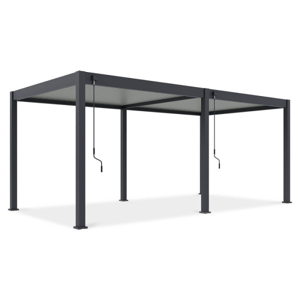 Pergola ogrodowa ELEGANCE 3x6 w kolorze Antracytowym z lamelami w kolorze jasno szarym - Gutroof