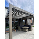 Aranżacja pergoli ogrodowej ELEGANCE w rozmiarze 3x6 w kolorze taupe