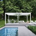 Aranżacja pergoli ELEGANCE 3x6 white przy basenie