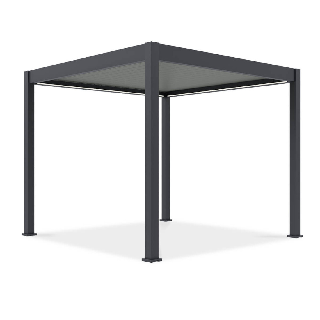Pergola z oświetleniem LED ELEGANCE AUTOMATIC 3x3 w kolorze antracytowo-jasno-szarym