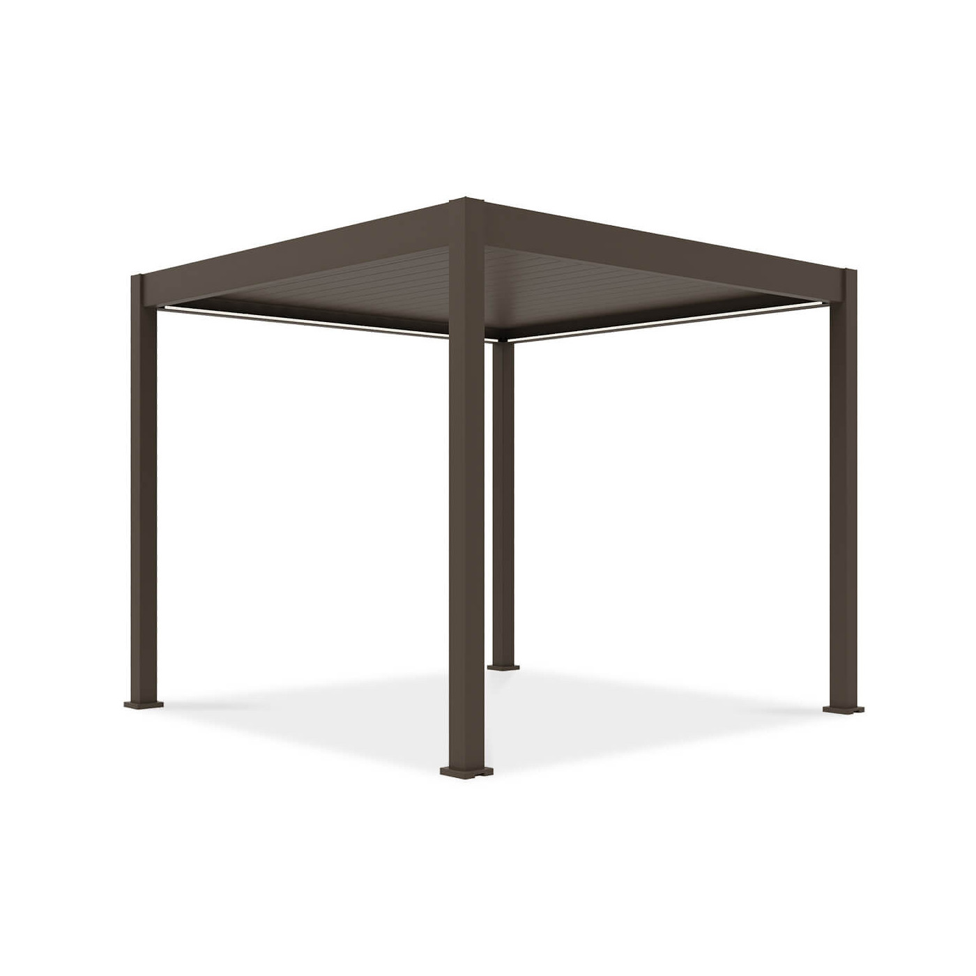 Pergola z oświetleniem LED ELEGANCE AUTOMATIC 3x3 w kolorze taupe