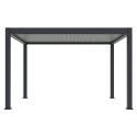 Ogrodowa pergola z oświetleniem LED antracytowa z jasnym dachem