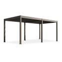 Bioklimatyczna pergola tarasowa ELEGANCE AUTOMATIC 3x6 z oświetleniem LED Taupe - Gutroof