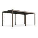 Pergola z oświetleniem LED ELEGANCE AUTOMATIC 3x6 w kolorze taupe